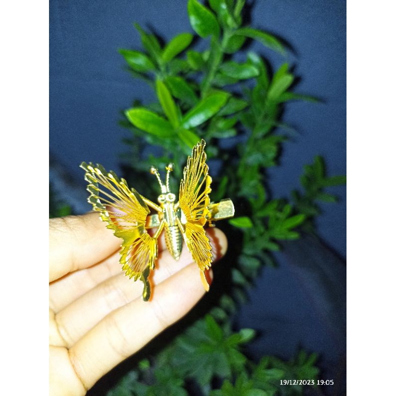 jepit kupu kupu getar jadul/jepit kupu kupu Korea getar jepit udang