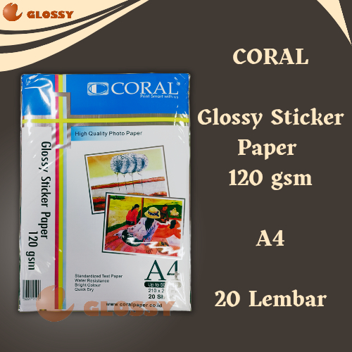 

Kertas CORAL Glossy Sticker Photo Paper 120 Gsm RB9