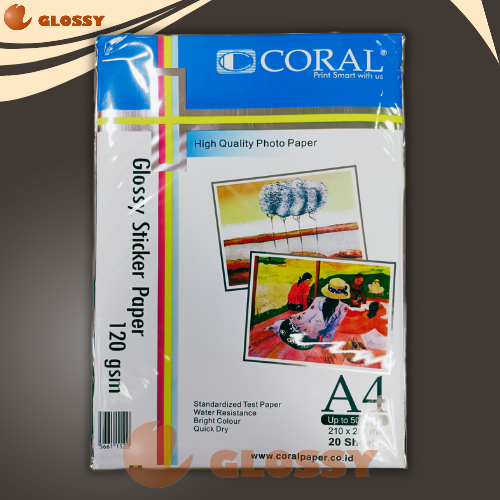 

RB Kertas CORAL Glossy Sticker Photo Paper 120 Gsm