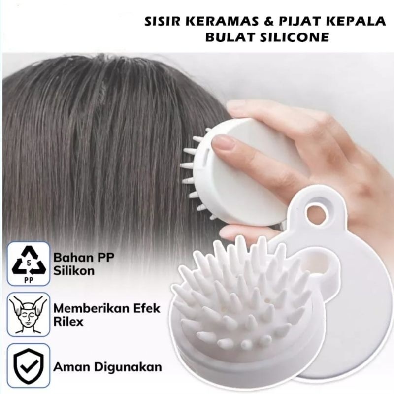HAIR SCALP MASSAGER COMB Soft Silicone / Sisir Pijat Kulit Kepala Rambut Silikon Lembut / Sikat Kera