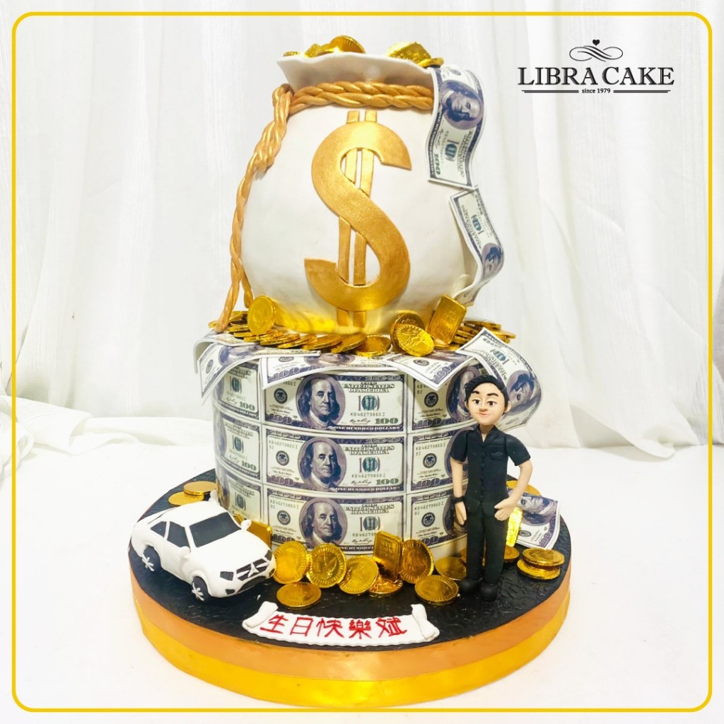 

Kue ulang tahun custom money dolar