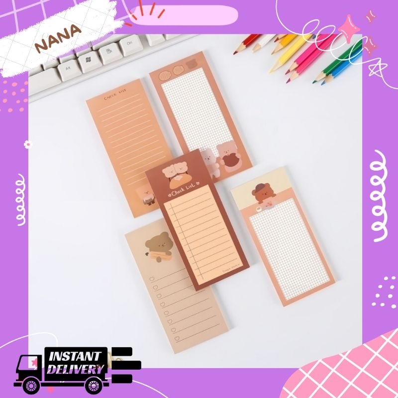 

MEMOPAD AESTHETIC NOTE PANJANG BERUANG COKLAT