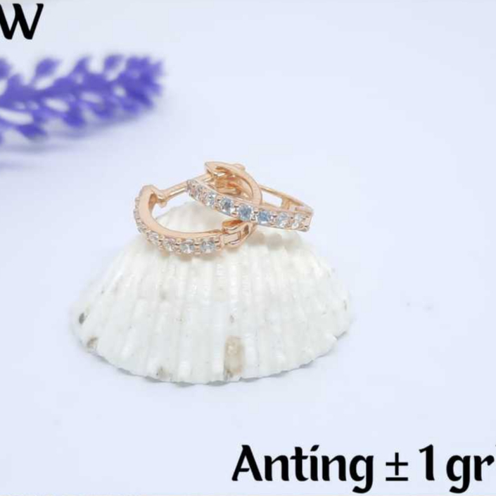 Limyvi Anting Emas Muda Asli 375 Donat Mata Dewasa 8K