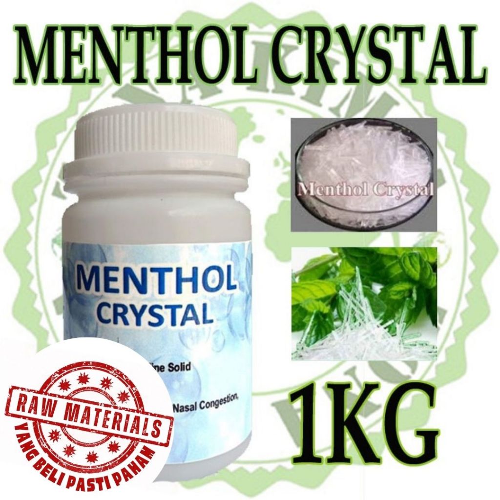 

Mentol Kristal 1kg / Menthol Crystals Murni Food Grade