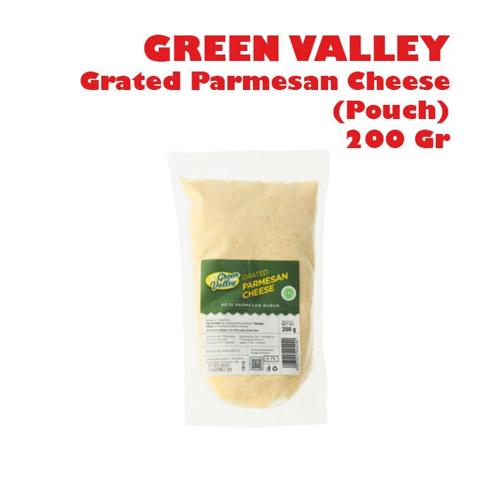 

GREEN VALLEY Grated Parmesan Cheese Keju Parut Parmesan Pouch 200 Gr
