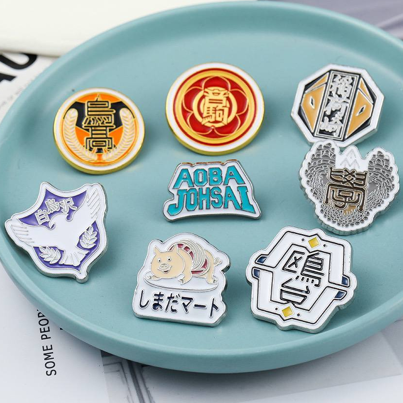 Pin Bross Anime Haikyuu Shiratorozawa Academy Aksesoris Otaku Jepang Ushijima Tendou
