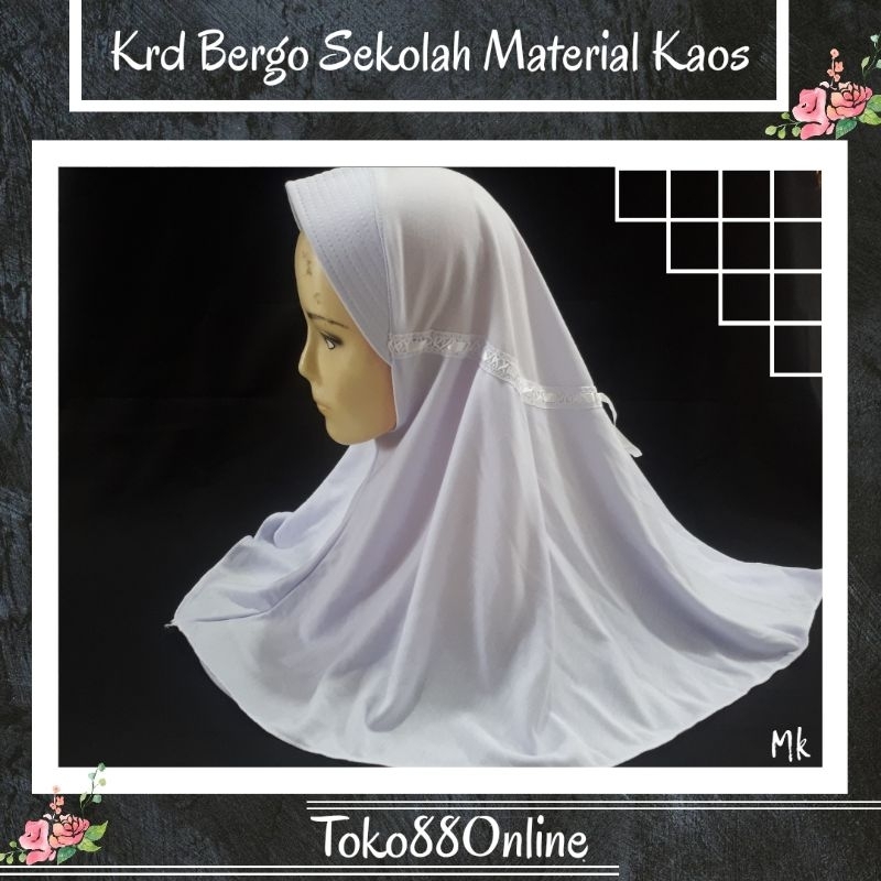 KERUDUNG BERGO SEKOLAH KHUSUS PUTIH