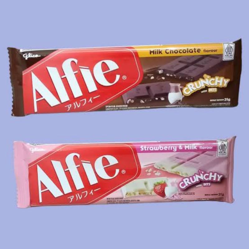 

Alfie glico chocolate bar / coklat bar crunchy 31gr