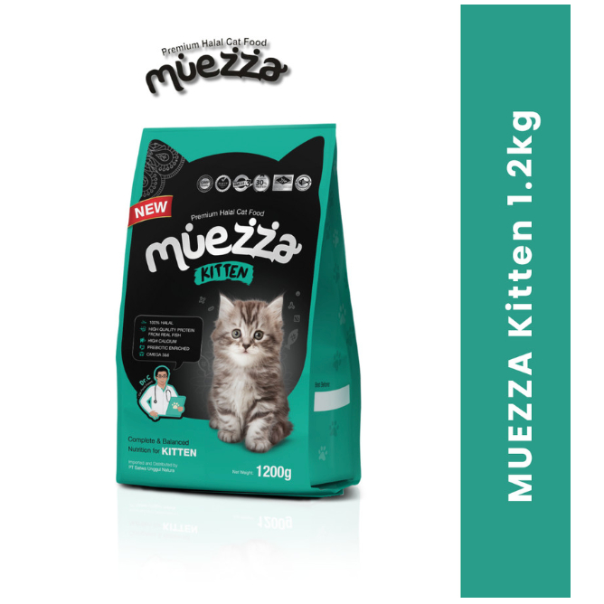 MUEZZA KITTEN MAKANAN ANAK KUCING HALAL CAT FOOD 400 GR 1,2 KG
