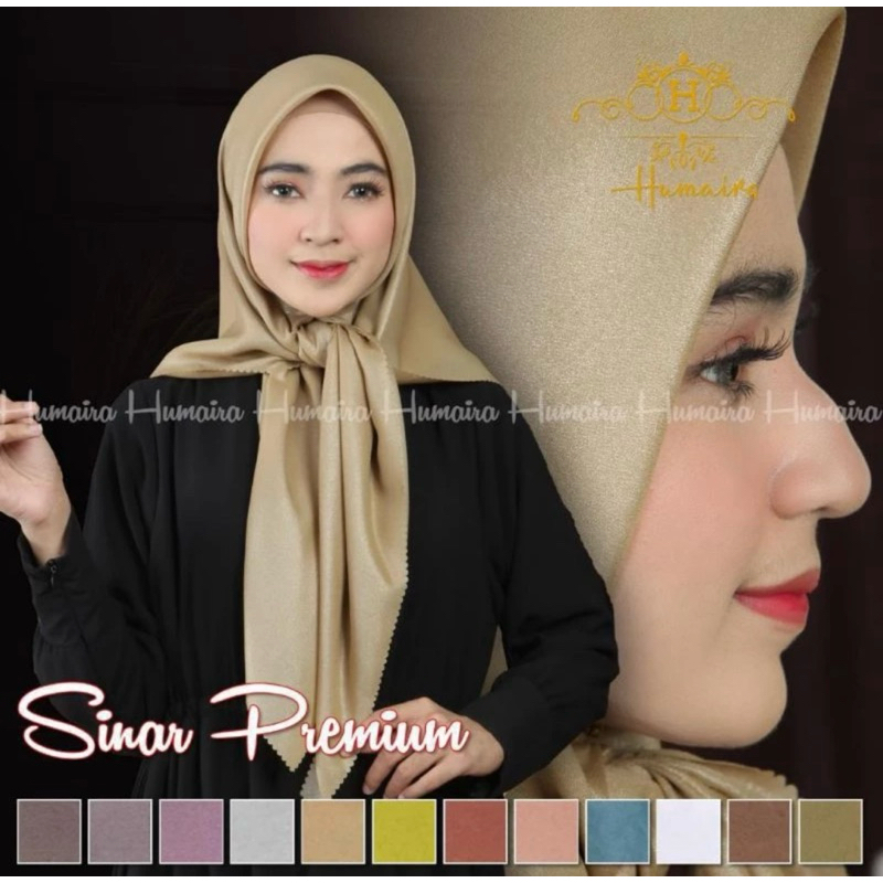Shinar glamour Humaira Laser Cut / Kerudung Sinar Glamour Premium / Segiempat Nur Sinar Gliter Laser