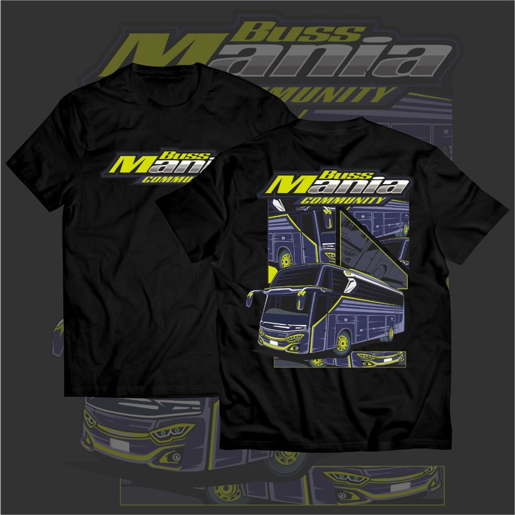 Kaos BUS MANIA Anak Bebas Pilih Warna Kaos/Sablon Bahan CottonCombed30s