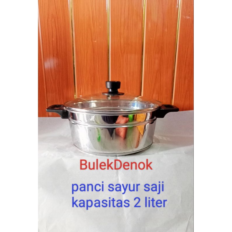 panci sayur saji tutup kaca panci sayur meja