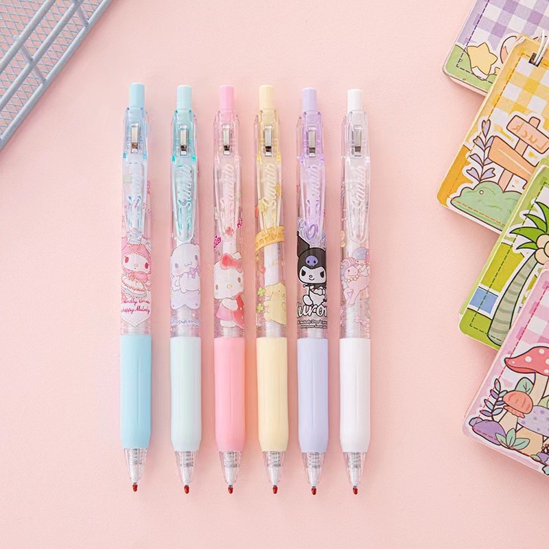 

Pulpen Sanrio pen ins high-value Kulomi cinnamon dog girl cute press gel pen quick-drying 0.5 black