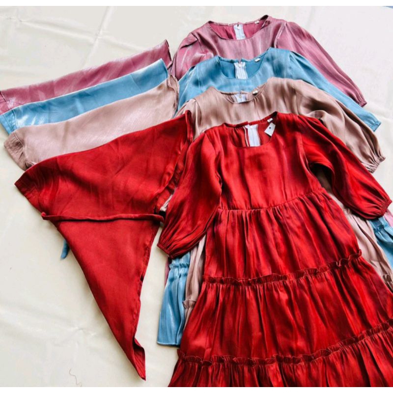 gamis Shimmer silk anak premium/gamis anak kekinian