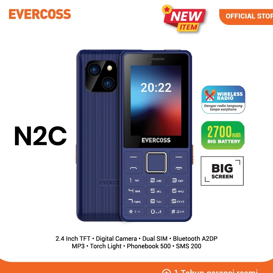 Promo Evercoss N2C featured phone Garansi resmi
