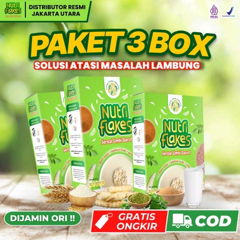 

Nutriflakes - Umbi Garut Asam Lambung Original Paket 3 Box