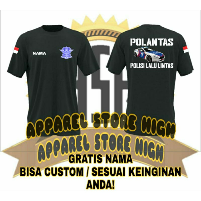 Kaos Polantas / Baju Polisi Lantas / Atasan Pria Wanita Polantas Polisi Lantas Lengan Panjang kaos U