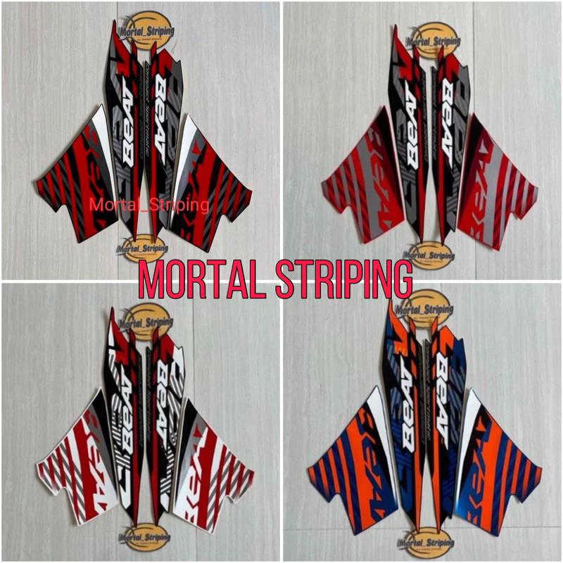 STIKER STRIPING LIS BODY BEAT FI NEW 2021 2022 HITAM MERAH BIRU PUTIH
