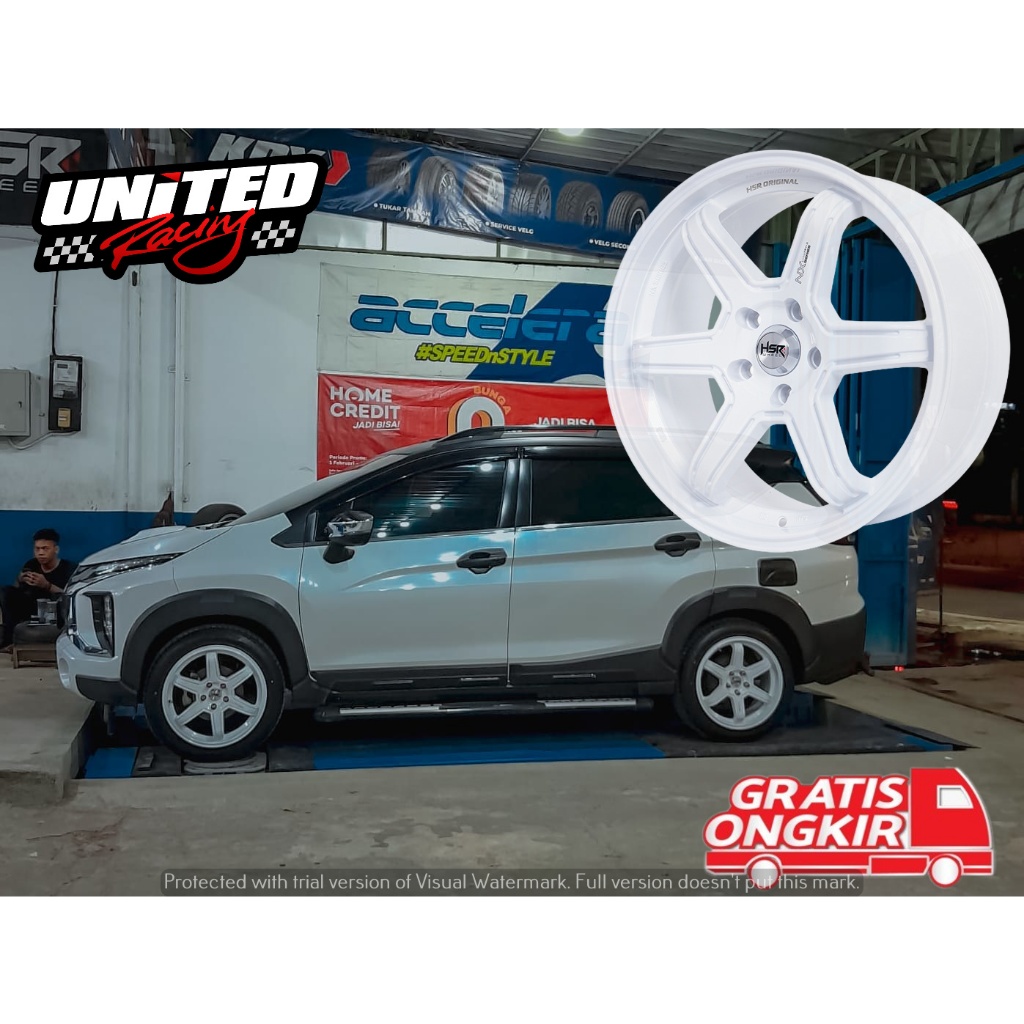 VELG MOBIL XPANDER CROSS RING 18 HSR MINAS WHITE R18 LEBAR 8 PELEK LUBANG 5X114,3 PUTIH