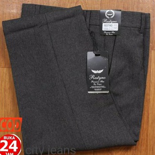 ComeQ6c6B CELANA BAHAN  KERJA  FORMAL  KANTOR  PANJANG  HITAM  DASAR PRIA SLIMFIT COD