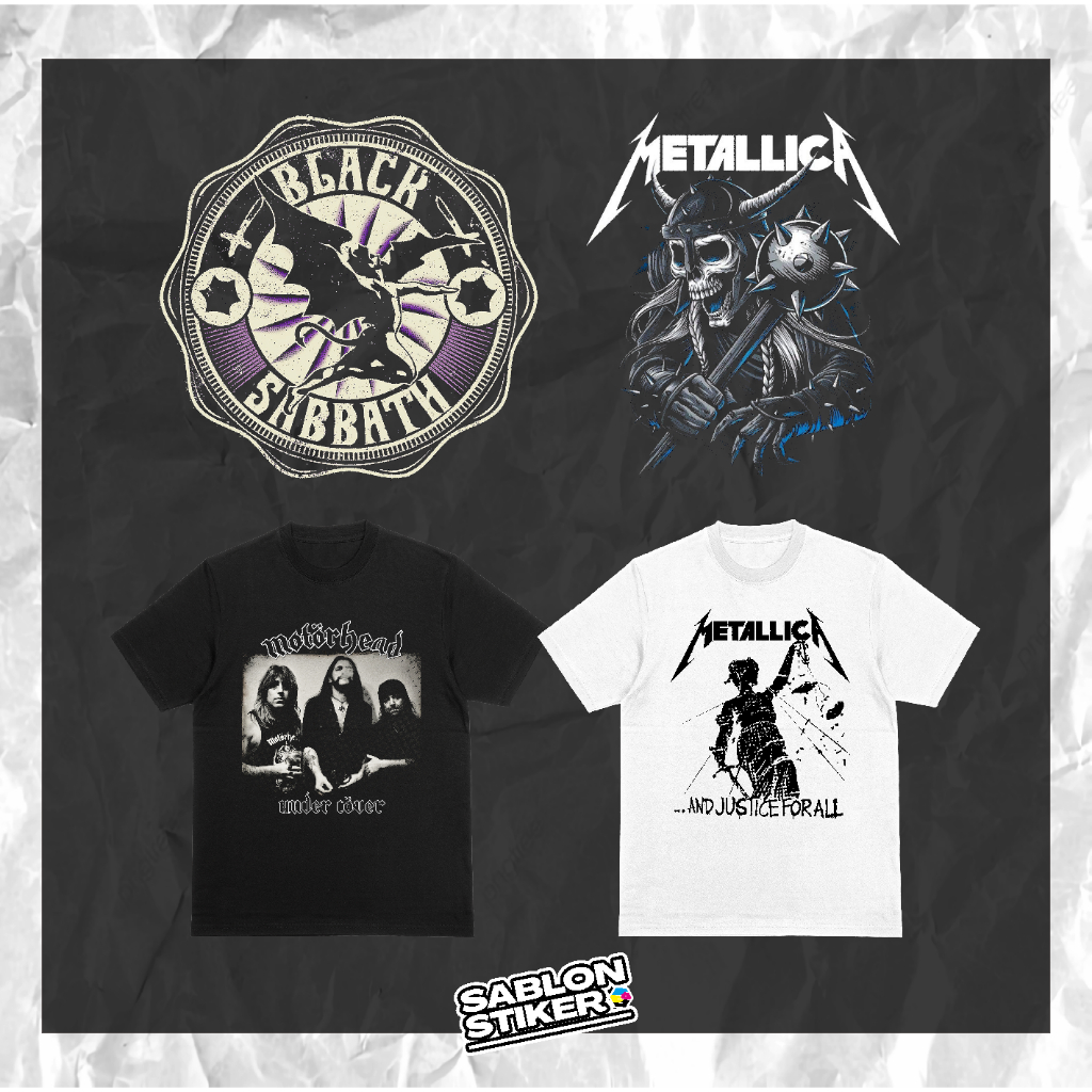 SABLON STIKER SABLON SETRIKA DTF A3 SABLON PRINTING DTF TEMA BAND VOL.2