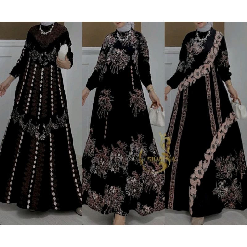 gamis batik rayon twill