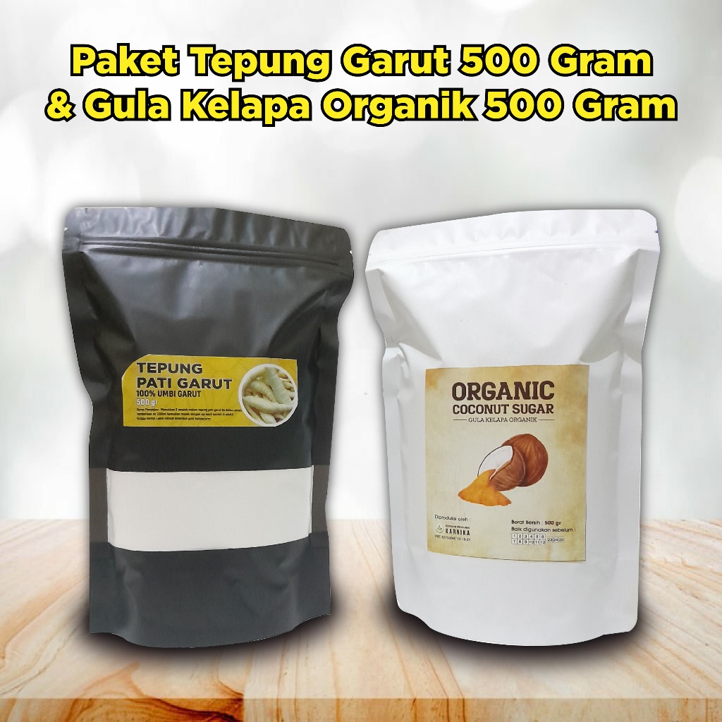 

Paket Tepung Garut Pati Irut Obat Asam Lambung 500gr & Gula Kelapa Organik 500gr