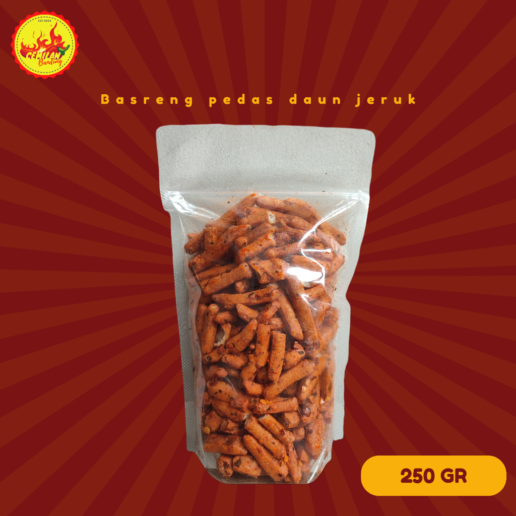 

Cemilan Bandung - Basreng Murah Pedas Daun Jeruk 250 gram