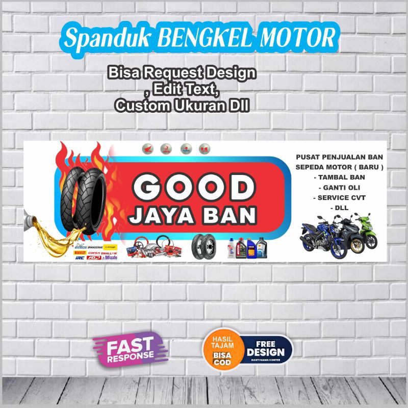 Spanduk Bengkel motor /Mobil / Las custom