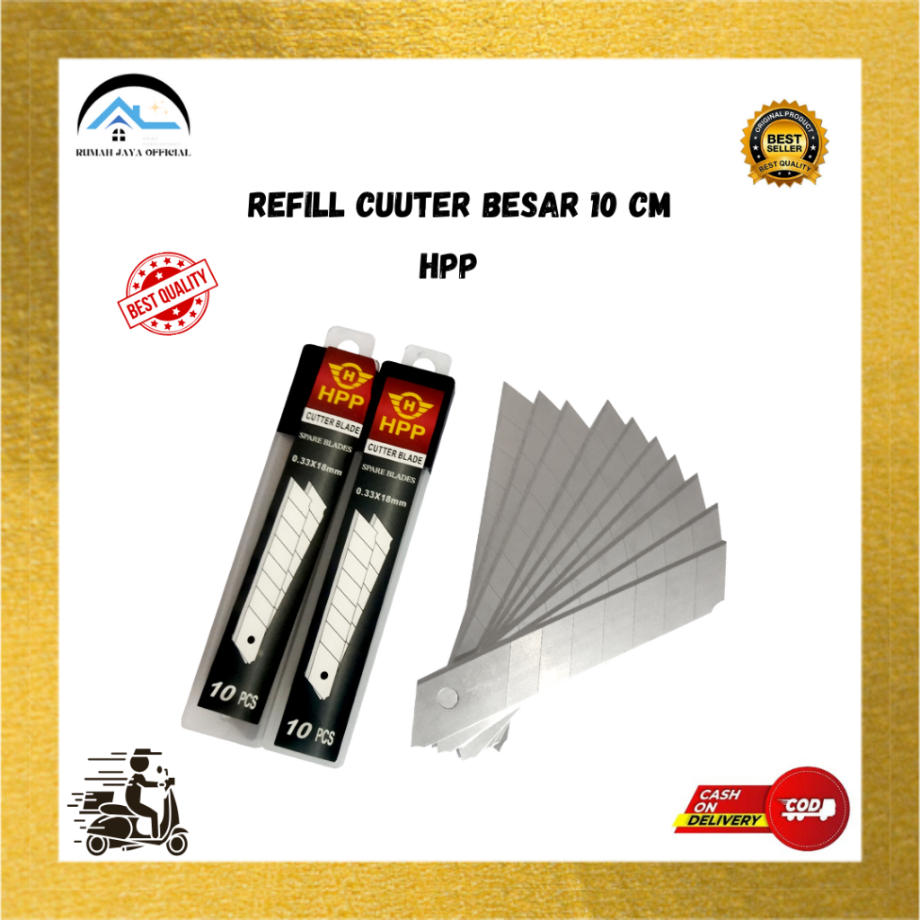 HPP Refill Cutter Besar 10 PCS Mata Cutter Berkualitas Isi Mata Pisau Cutter
