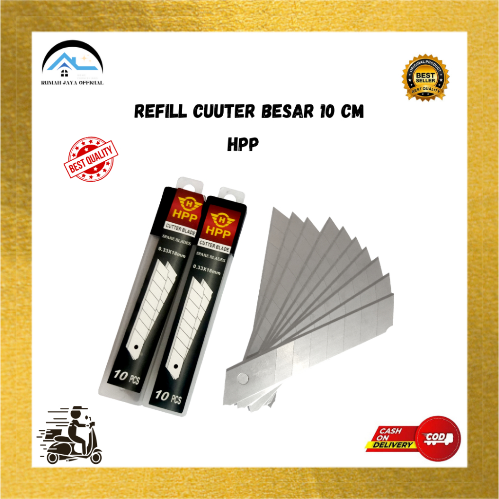 

RJO - HPP Refill Cutter Besar 10 PCS Mata Cutter Berkualitas Isi Mata Pisau Cutter