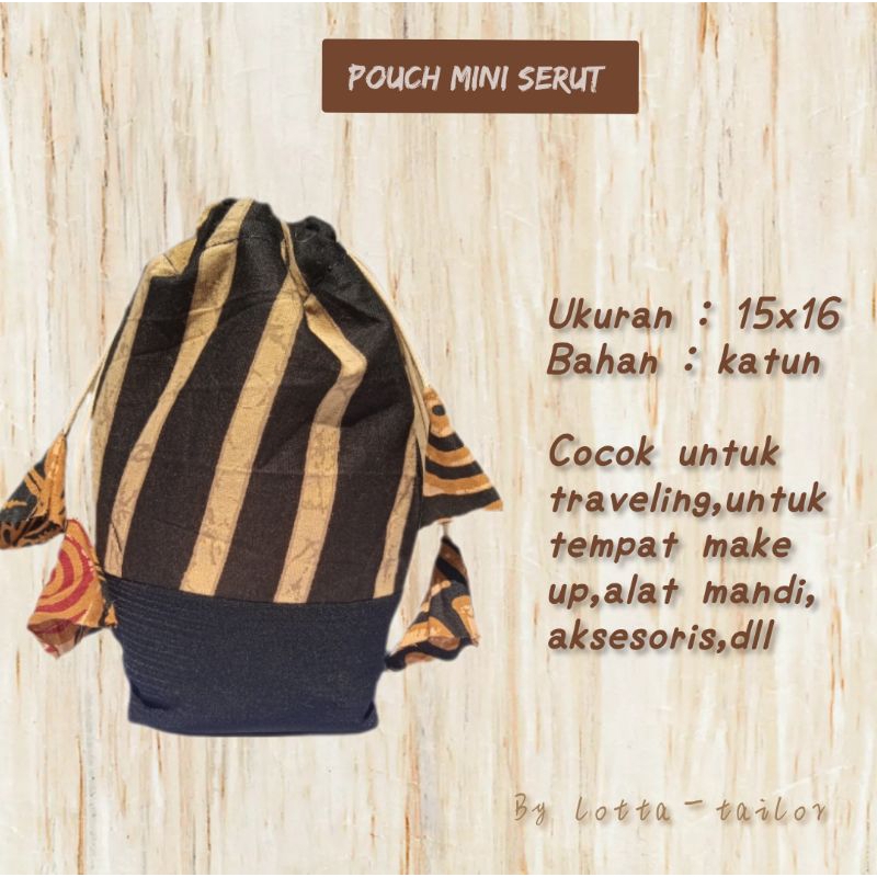 pouch mini serut,pouch mini,wadah mini,wadah kecil,wadah imut,kerajinan perca,kain perca ,tas kecil 