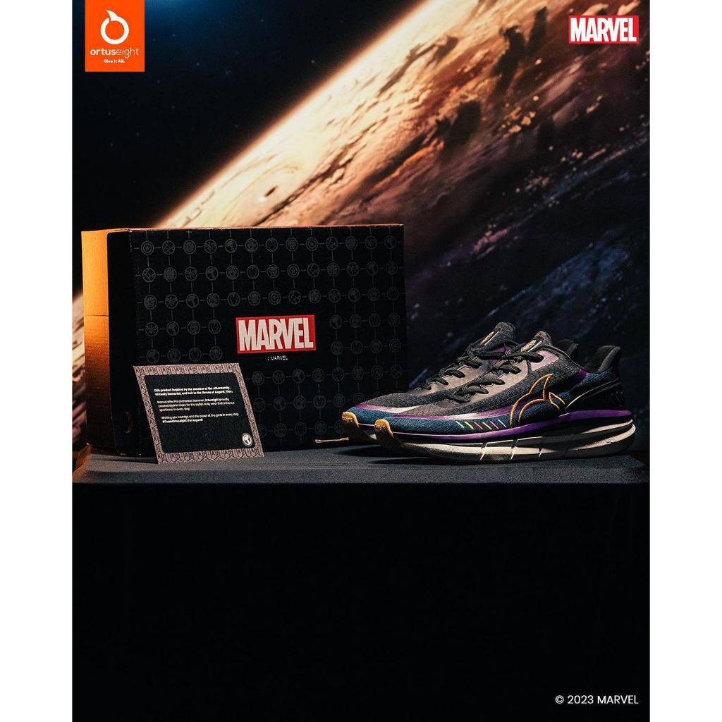 ortuseight x marvel gauntlet infinity purple thanos sepatu running ortuseight original