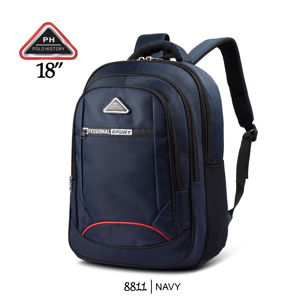 ( DHB ) Tas Ransel Tas Polo History Bag Tas Ransel Anak Sekolah SD SMP 8811 18' inchi Free Rain