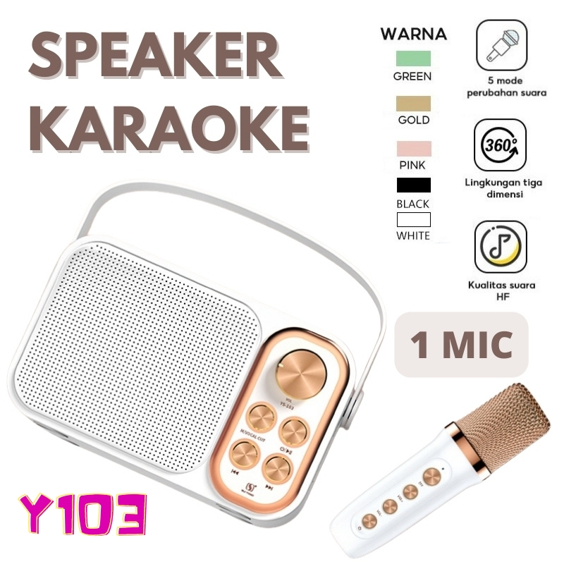 PowerU  Speaker Bluetooth Karaoke 1/2 MIC 1 SET Speaker Bluetooth Bass/ Mic Bluetooth Karaoke Wirele