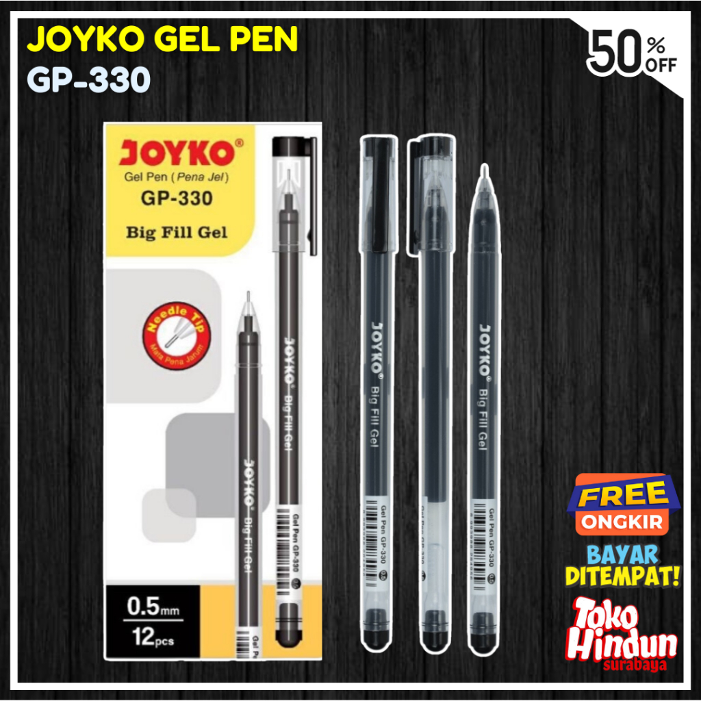 

PULPEN LANCIP / BOLPOIN / BOLPEN MURAH MERK JOYKO GEL PEN GP-330 GP-933 JK-100NT WARNA HITAM 1 PCS
