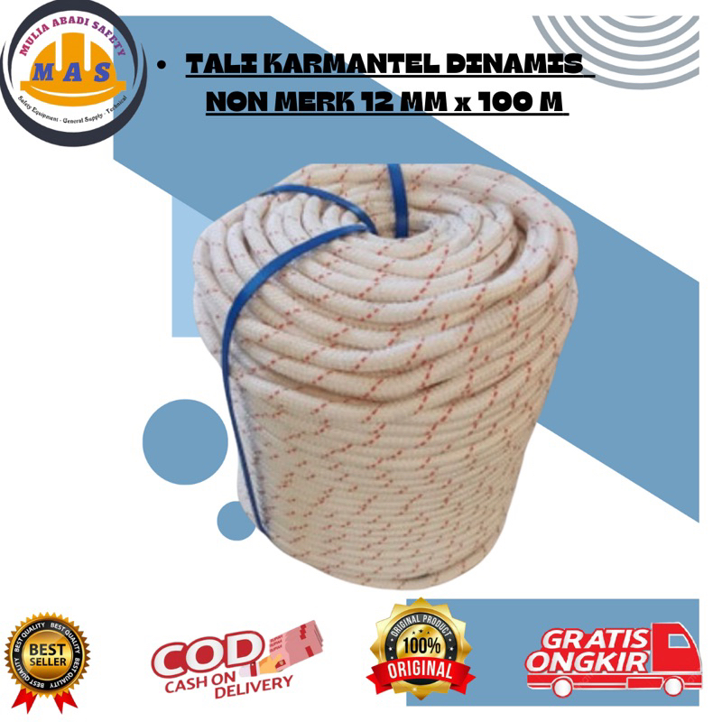 Tali Karmantel Dinamis 12mm x 50M / Tali Karmantel Murah / Tali Karmantel 12Mm