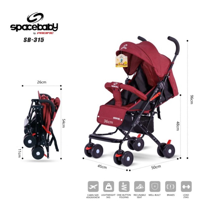 Baby Stroller Spacebaby SB315 315 Cabin Size Kereta Dorong Space Baby