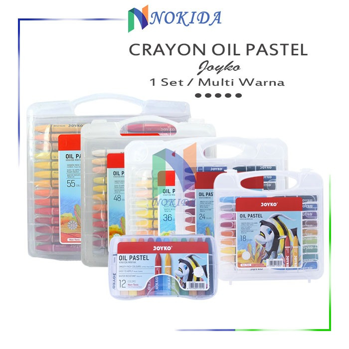 

Nokida Crayon Titi Joyko Oil Pastel 24 Colours / Pensil Krayon Minyak 24 Warna Murah