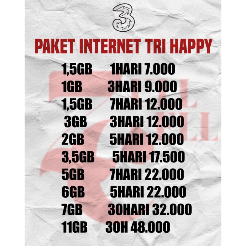 PAKET KUOTA HAPPY TRI