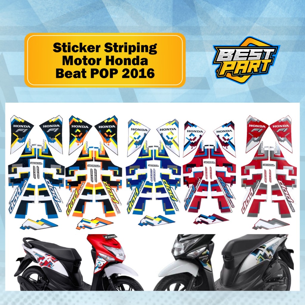STIKER STICKER STRIPING MOTOR HONDA BEAT POP 2016 KEREN VARIASI