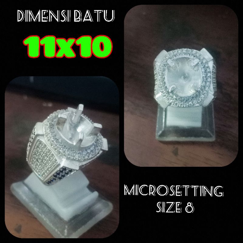 cincin/emban perak microsetting dim 11*10