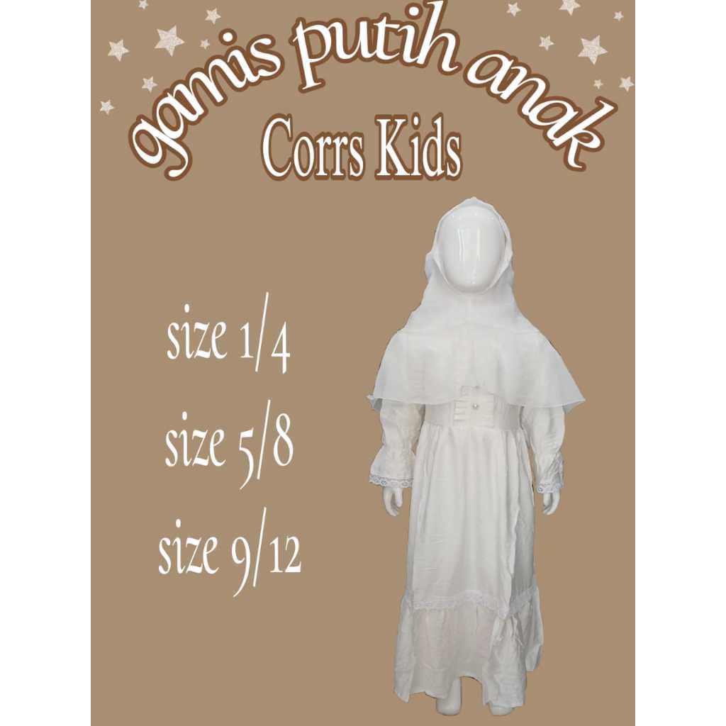 GAMIS PUTIH, GAMIS PUTIH ANAK, PAKAIAN BUSANA MUSLIM, GAMIS BAHAN CRINKLE SILK PREMIUM