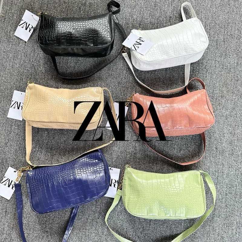 PRS12 Zara Croco Shoulder Bag Zara Tas Bahu wanita Free Dasbag