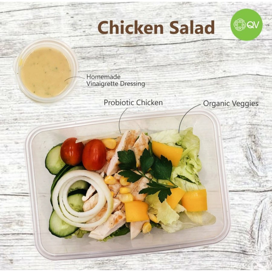 

Chicken Salad QV Kitchen with Organic Vegetables & Probiotic Chicken