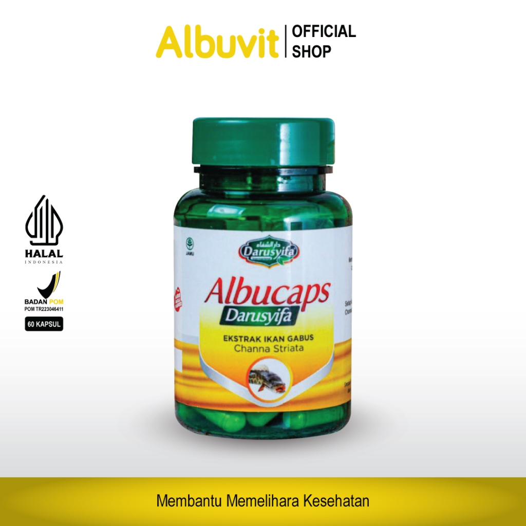 ALBUCAPS DARUSYIFA Kapsul Ekstrak Ikan Gabus Channa Striata - 60 Kapsul
