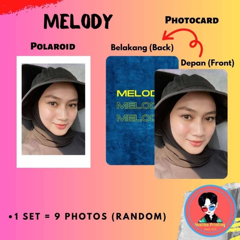 (ISI 9PCS) PAKET PHOTOCARD POLAROID EKS MEMBER JKT48 Melody Haruka Yori Yupi Jinan Cindy Zara Gaby C