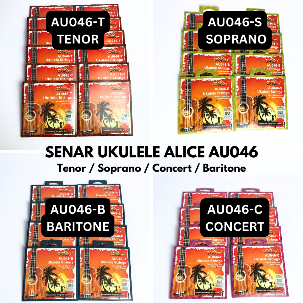 Alice AU046 Senar Ukulele Profesional / Ukulele Strings berbagai tipe Soprano GCEA / Tenor GCEA/ Con