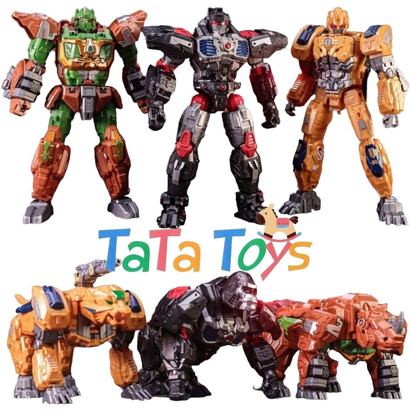 Li Jiang Bian Xing Deformation Robot World LiJiang Optimus Primal - Gorilla Leader / Rhinox - Rhino 