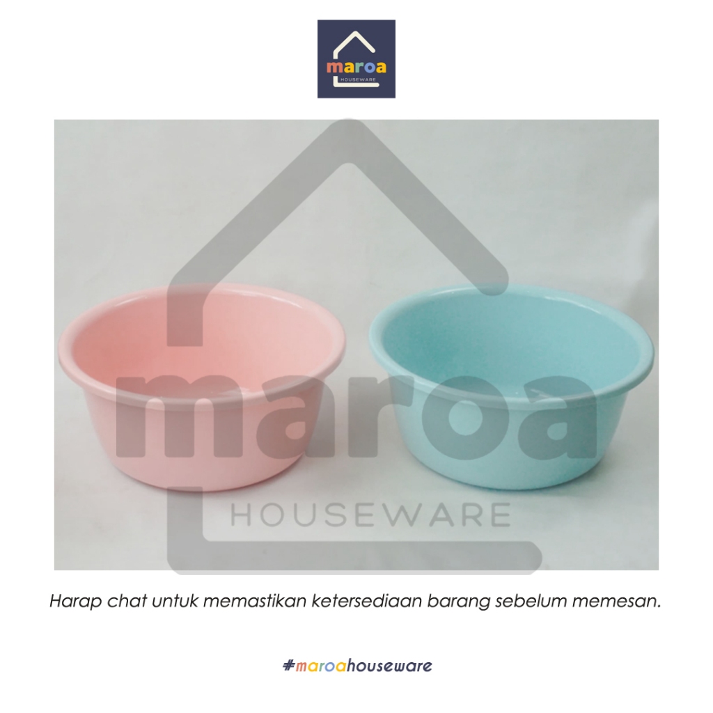 Baskom Plastik Wadah Bak Air Serbaguna Besar 50 cm Red House 017
